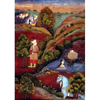  - Tableau -Mujer bañandose en el rio- - _Anónimo Persa
