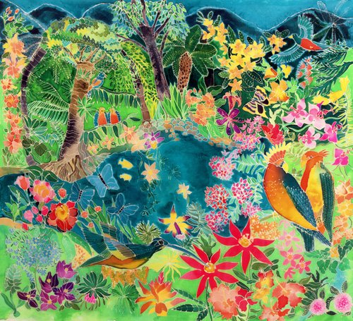 tableaux-pour-salon - Cuadro de Marinas - Caribbean Jungle, 1993, Hilary Simon - Simon, Hilary