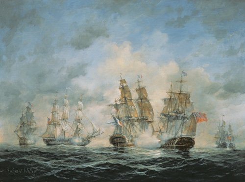 tableaux-de-marines - Tableau - 19th Century Naval Engagement in Home Waters -, RIchard Willis - Willis, RIchard