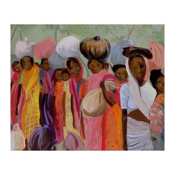 Tableau - Weighing the Tea (oil on canvas) -
