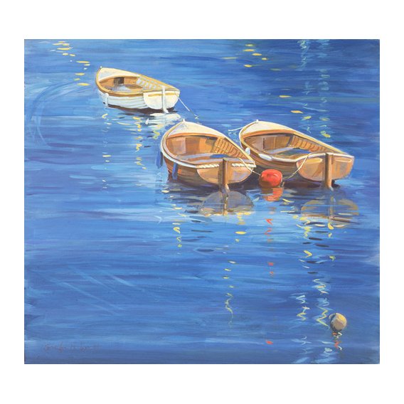 Tableau - Moored Dinghies, 1998 (oil on board) -