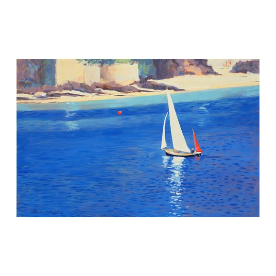 Tableau - Salcombe - Yawl near Millbay, 1999 (oil on board) -