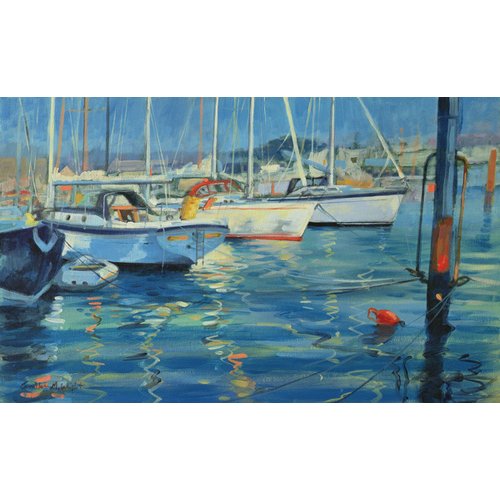 Tableau - Isle of Wight - Yacht Reflections, 2010 (oil on board) -, Jennifer Wright