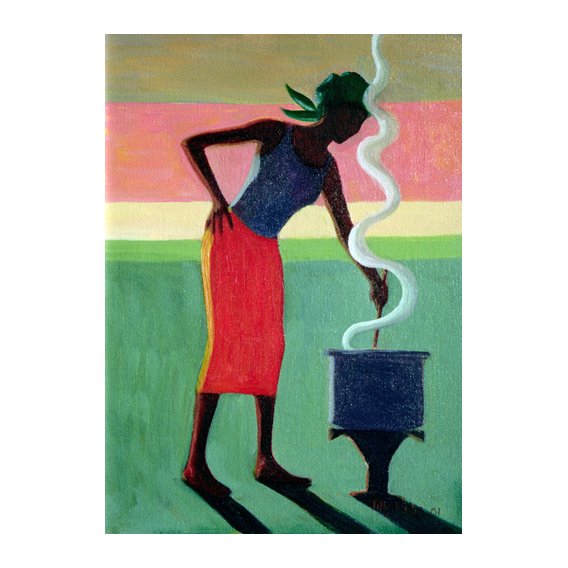 Tableau - Cooking Rice, 2001 (oil on canvas)  -