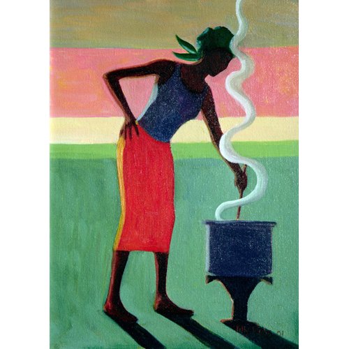 Tableau - Cooking Rice, 2001 (oil on canvas) -, Tilly Willis