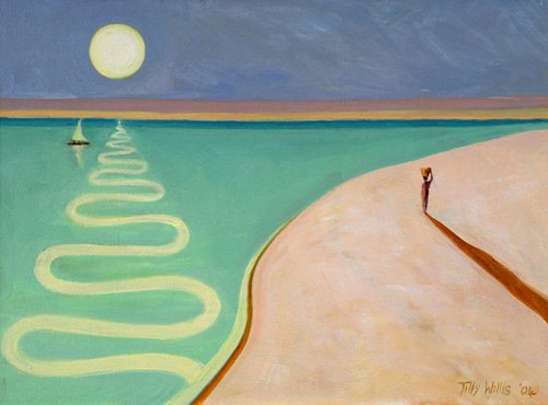 tableaux-de-paysages - Tableau - Serpentine Sunset, 2004 (oil on canvas) -, Tilly Willis - Willis, Tilly