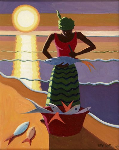 tableaux-orientaux - Tableau - Fish Wife, 2009 (oil on canvas) -, Tilly Willis - Willis, Tilly