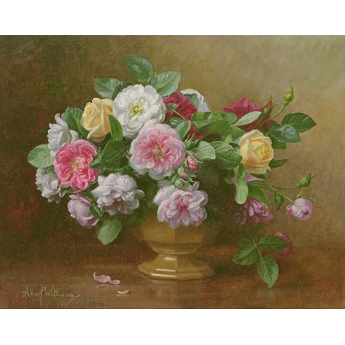 Tableau de Fleurs - AB.119.2 A bowl of roses, Albert Williams