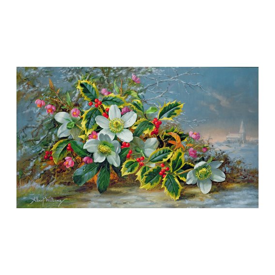 Tableau - Winter roses in a landscape -