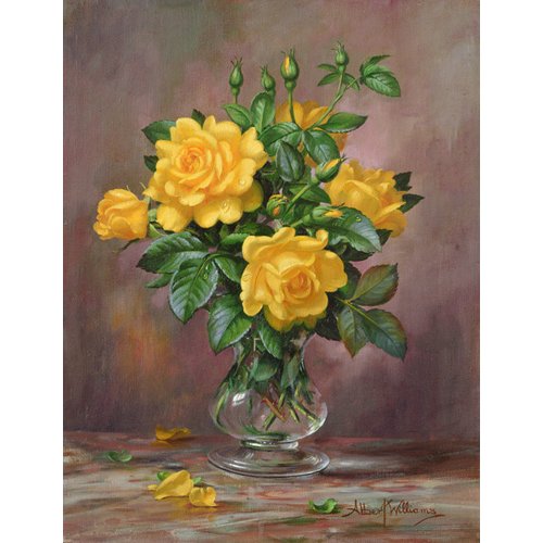 Tableau de Fleurs - AB.303 Radiant Yellow Roses -, Albert Williams