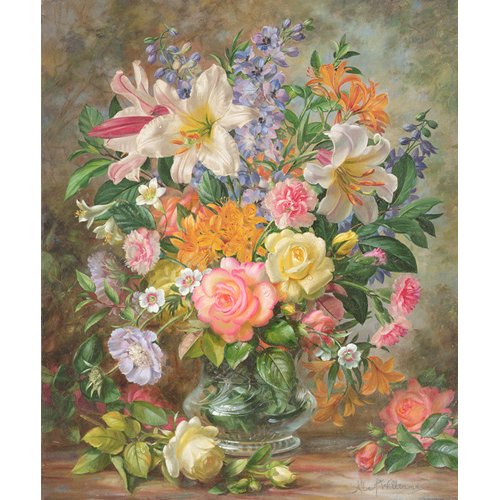 Tableau de Fleurs - The Glory of Summertime (oil on canvas) -, Albert Williams