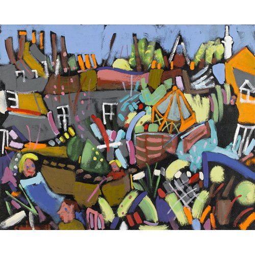 Tableau - Judy au Jardin, 2010 (acrylic on canvas) -, Frances Treanor