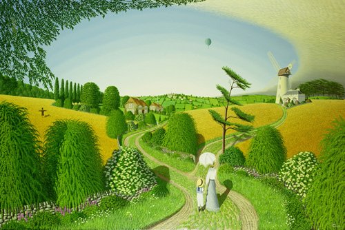 tableaux-de-paysages - Tableau - Going Home, 1989 (oil on canvas) -, Peter Szumowsky - Szumowsky, Peter