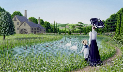 tableaux-de-paysages - Tableau - By the Old Mill, 1996 -, Peter Szumowsky - Szumowsky, Peter