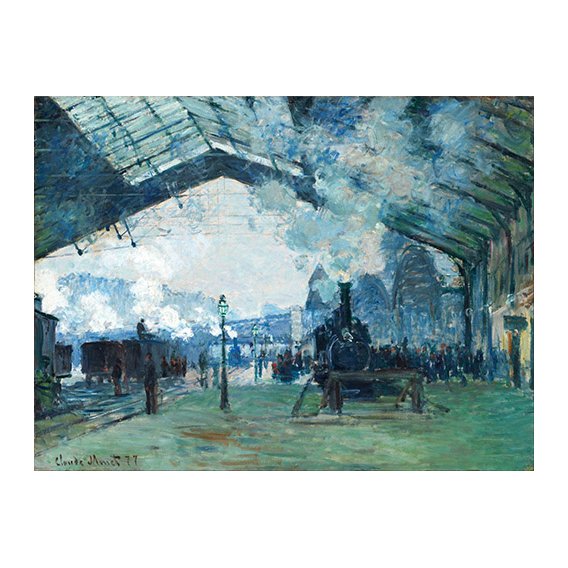 Tableau -Arrivée du train de Normandie, Gare Saint-Lazare, 1877-