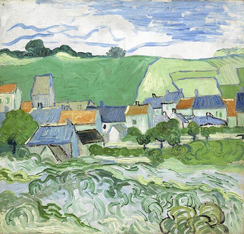 tableaux-de-paysages - Tableau -Maisons à Auvers-, Vincent Van Gogh - Van Gogh, Vincent