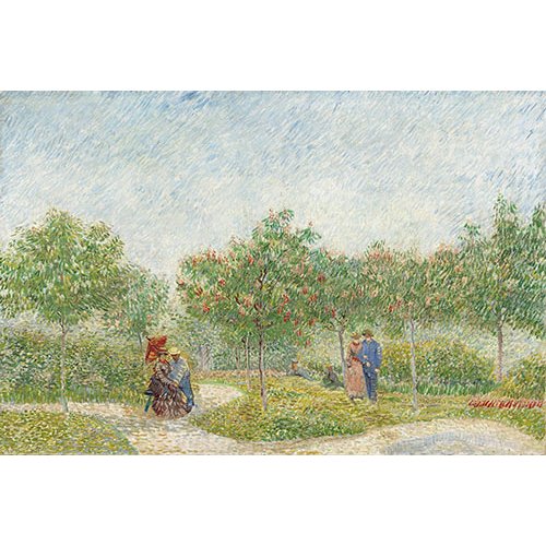 Tableau -Jardin avec courtiser Couples, Place Saint Pierre, 1887-, Vincent Van Gogh