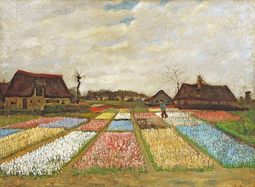 tableaux-de-paysages - Tableau -Parterres de fleurs en Hollande, 1883-, Vincent Van Gogh - Van Gogh, Vincent