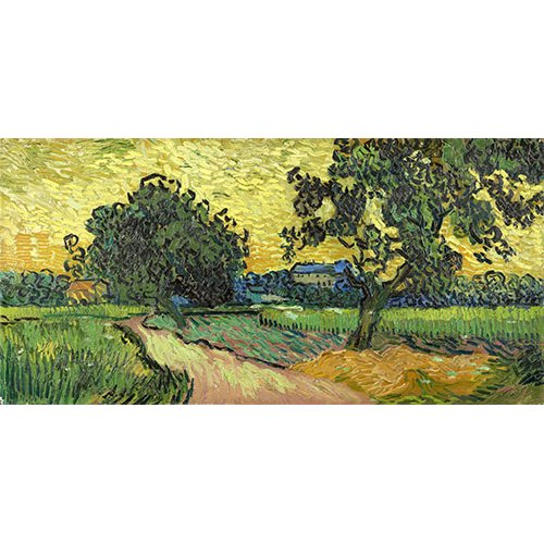 Tableau -Paysage au crépuscule, 1890-, Vincent Van Gogh