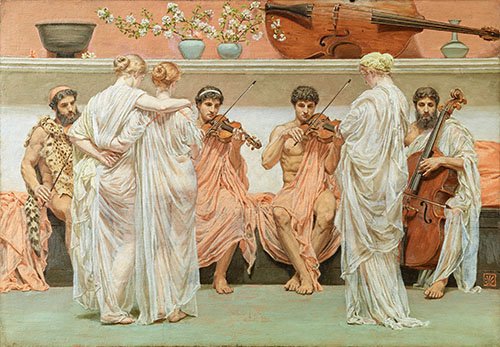 tableaux-de-portraits - Tableau -Un quatuor-, Albert Joseph Moore - Moore, Albert Joseph