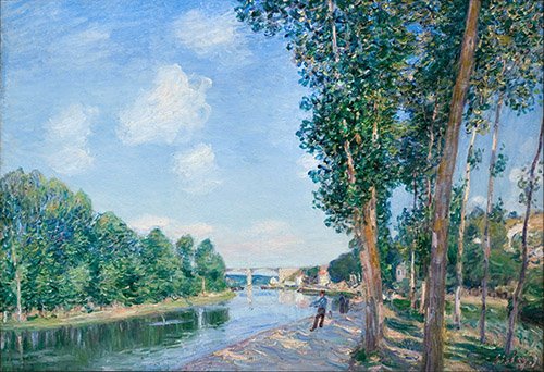 tableaux-de-paysages - Tableau -  Saint-Mammès, Soleil de juin -, Alfred Sisley - Sisley, Alfred