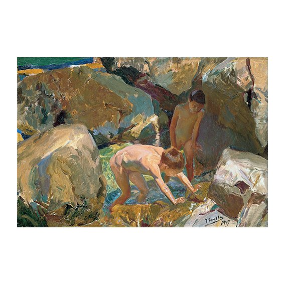Tableau - Enfants à la recherche de crustacés -
