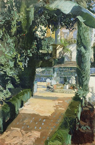 tableaux-de-paysages - Tableau -Corte de los Bailes, Alcázar, 1910 -, Joaquin Sorolla - Sorolla, Joaquin