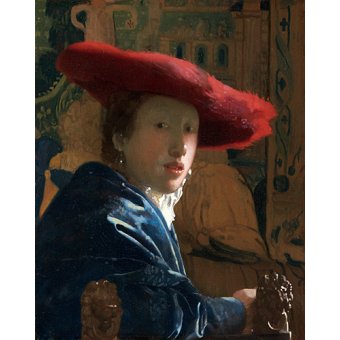  - Tableau -La Fille au chapeau rouge-, Johannes Vermeer - Vermeer, Johannes