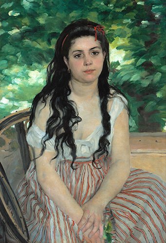 tableaux-de-portraits - Tableau -En été - La bohémienne -, Pierre Auguste Renoir - Renoir, Pierre Auguste