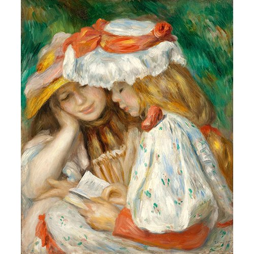 Tableau - Deux jeunes filles lisant -, Pierre Auguste Renoir