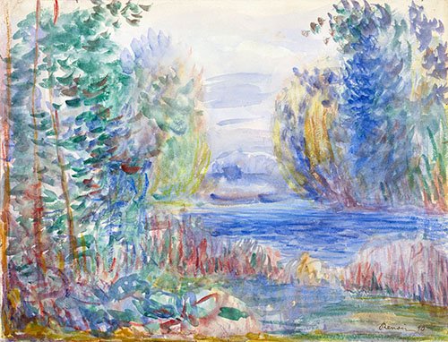 tableaux-pour-salon - Tableau -Paysage fluvial, 1874 -, Pierre Auguste Renoir - Renoir, Pierre Auguste