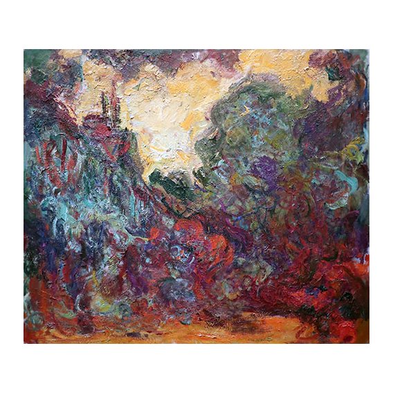 Tableau -La maison de l'artiste vue de la roseraie-