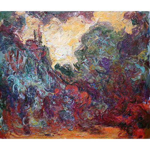 Tableau -La maison de l'artiste vue de la roseraie-
