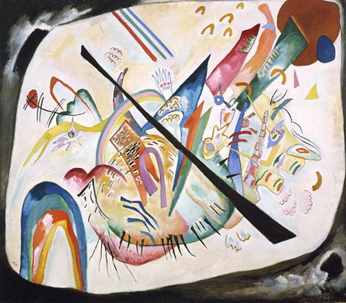 tableaux-abstraits - Tableau - White oval, 1919 -, Vassily Kandinsky - Kandinsky, Vassily