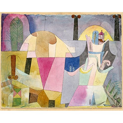 Tableau - Colonnes noires dans un paysage -, Paul Klee