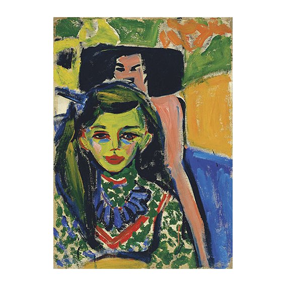 Tableau -Fränzi devant une chaise sculptée-