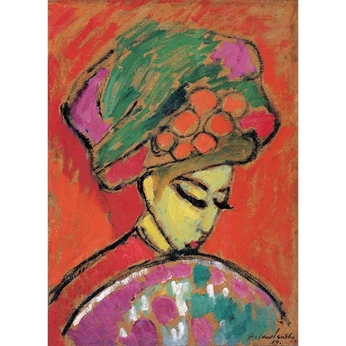 Tableau -Jeune fille au chapeau fleuri, 1910-, Alexej von Jawlensky