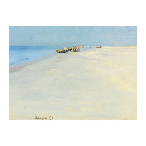 Tableau -Pêcheurs sur la plage de Skagen-