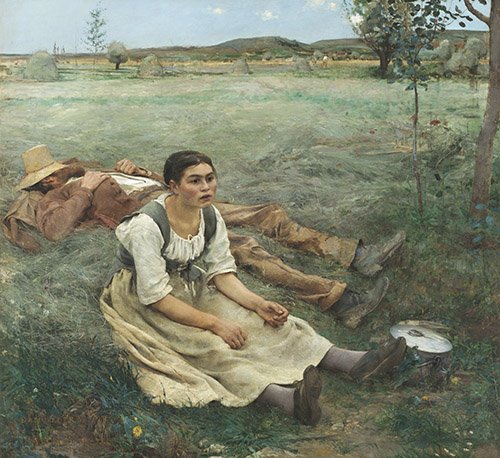 tableaux-de-portraits - Tableau -Les Foins, 1877-, Jules Bastien Lepage - Bastien Lepage, Jules