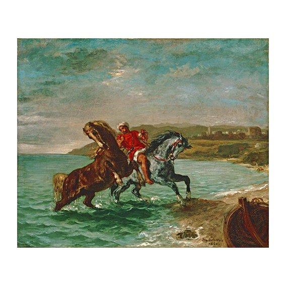 Tableau -Chevaux sortant de la mer, 1860-, Eugene Delacroix