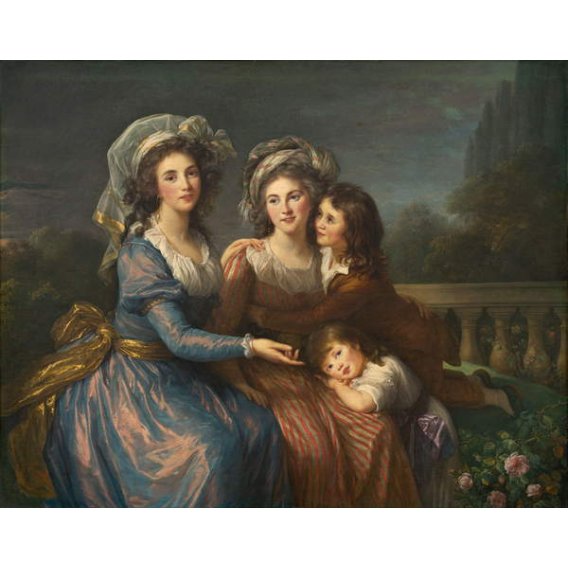 Tableau -La marquise de Pezay et la marquise de Rougé avec ses fils Alexis et Adrien, 1787, - Élisabeth Louise Vigée-Le Brun
