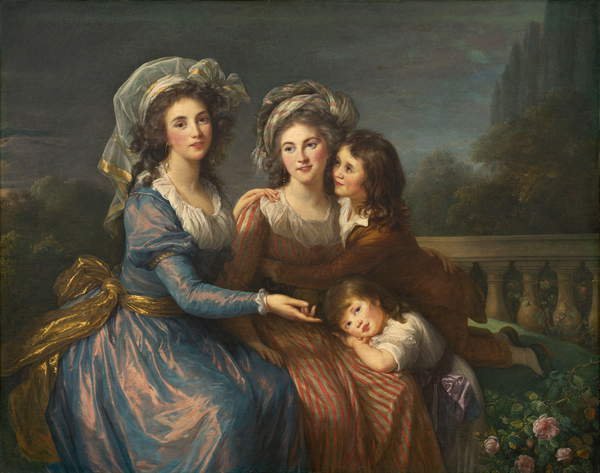 tableaux-pour-salon - Tableau -La marquise de Pezay et la marquise de Rougé avec ses fils Alexis et Adrien, 1787, - Élisabeth Louise Vigée-Le Brun - Élisabeth Louise Vigée-Le Brun