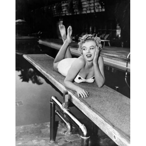 Marilyn Monroe allongé sur un tremplin en Californie, 1953