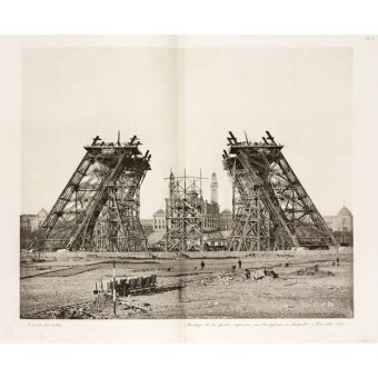 Tableaux Photos - Construction de la Tour Eiffel, Paris, 7 décembre 1887 - BRIDGEMAN IMAGES
