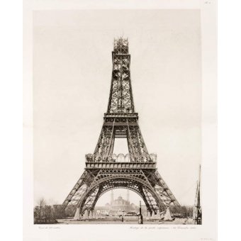 Tableaux Photos - Érection de la partie supérieure, Tour Eiffel, Paris, 26 décembre 1888 - BRIDGEMAN IMAGES
