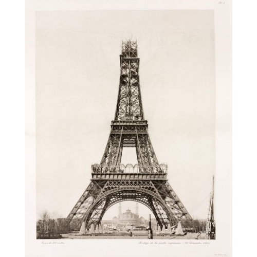 Érection de la partie supérieure, Tour Eiffel, Paris, 26 décembre 1888