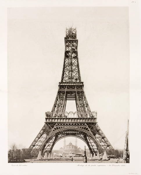 tableaux-photos - Érection de la partie supérieure, Tour Eiffel, Paris, 26 décembre 1888 - BRIDGEMAN IMAGES