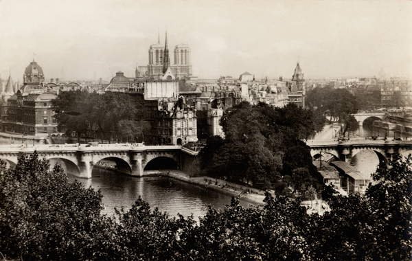 tableaux-photos - Vue du Pont Neuf et de Notre Dame, Paris, 1890 - BRIDGEMAN IMAGES