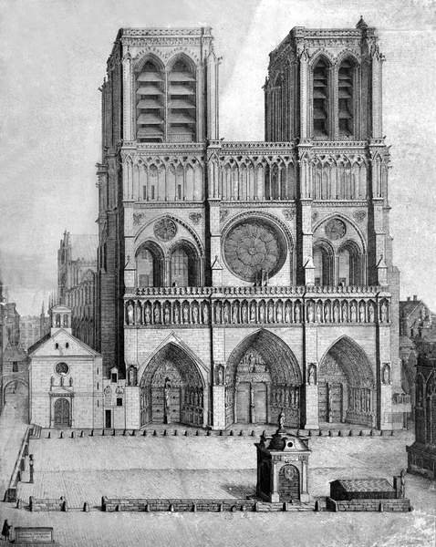 tableaux-photos - Place de la cathédrale Notre-Dame de Paris, 1699 - BRIDGEMAN IMAGES