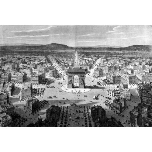 Vue de la place de l'Etoile à Paris